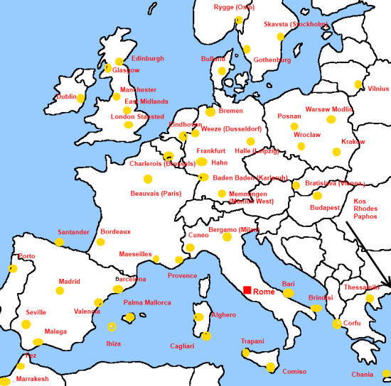 Ryanair Routes - Rome Ciampino
